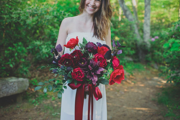 Crimson bridal bouquet