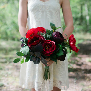 Crimson bridesmaid bouquet