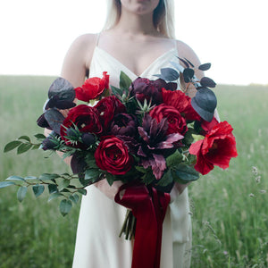 Crimson bridal bouquet