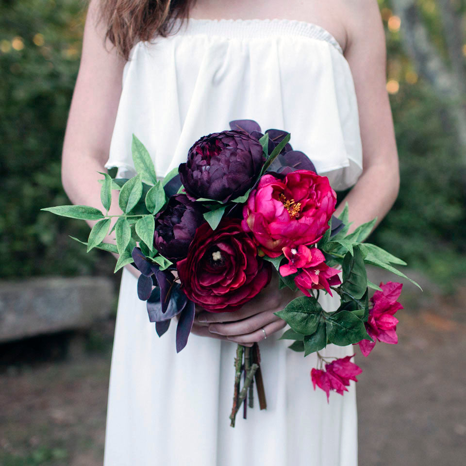 Raspberry bridesmaid bouquet
