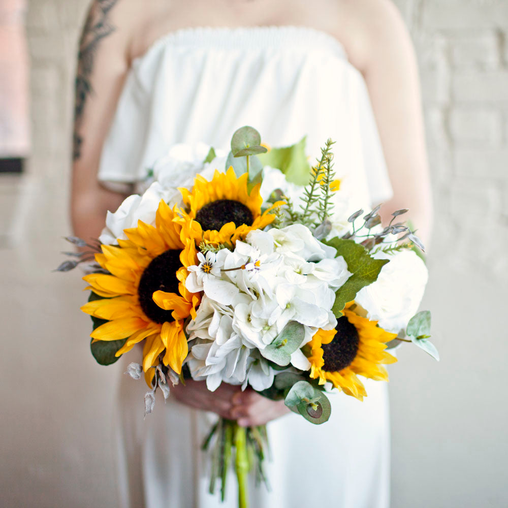 Sunflower bridal bouquet – The Sage Bouquet